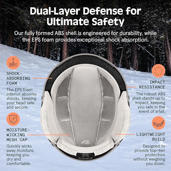 Retrospec Comstock Ski Helmet - Snowboard Helmet for Adults & Youth - Adjustable Fit Snow Helmet with Protective Shell and Breathable Vents for Men, Women, Boys & Girls-StrideForce Fitness