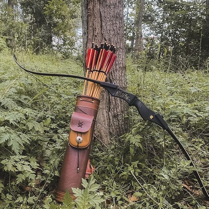 Arrow Quiver or Rustic Leather Quiver - Back Quiver for Arrows and Crossbow Quiver - Bow Quiver and Quiver for Compound Bow - Traditional Arrow Holder-StrideForce Fitness