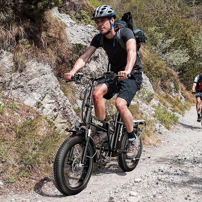 1000W Folding Electric Bike, 48V 20AH Large Removable Battery E Bike, 30+MPH, 80 Miles Max Range, 20" Fat Tire Electric Bike for Adults, Adult Electric Bicycles for Commute Beach Snow-StrideForce Fitness