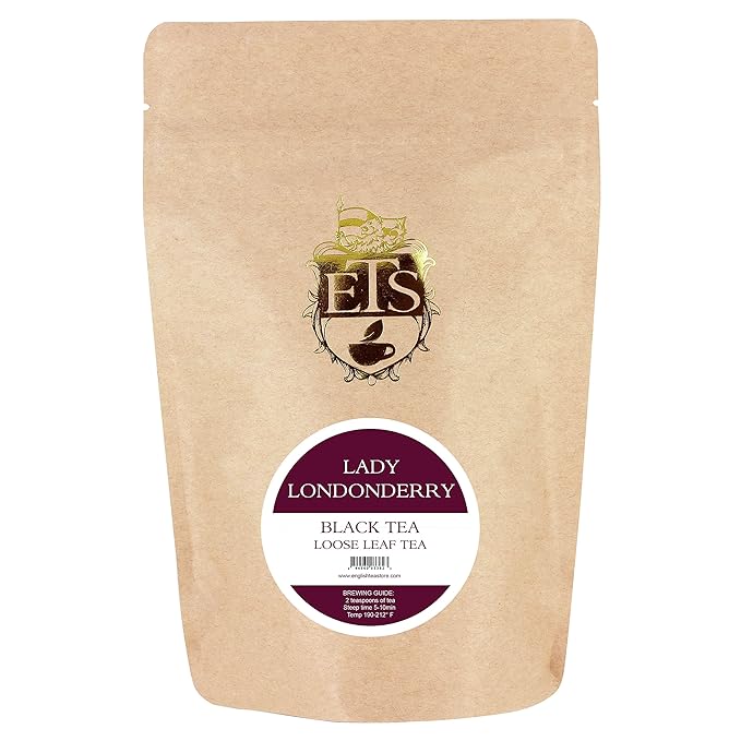 English Tea Store - Lady Londonderry Loose Leaf Black Tea | Floral Strawberry Lemon Blend | Afternoon Tea Favorite | Medium Caffeine | 4oz Resealable Pouch-StrideForce Fitness