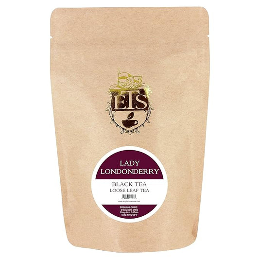 English Tea Store - Lady Londonderry Loose Leaf Black Tea | Floral Strawberry Lemon Blend | Afternoon Tea Favorite | Medium Caffeine | 4oz Resealable Pouch-StrideForce Fitness