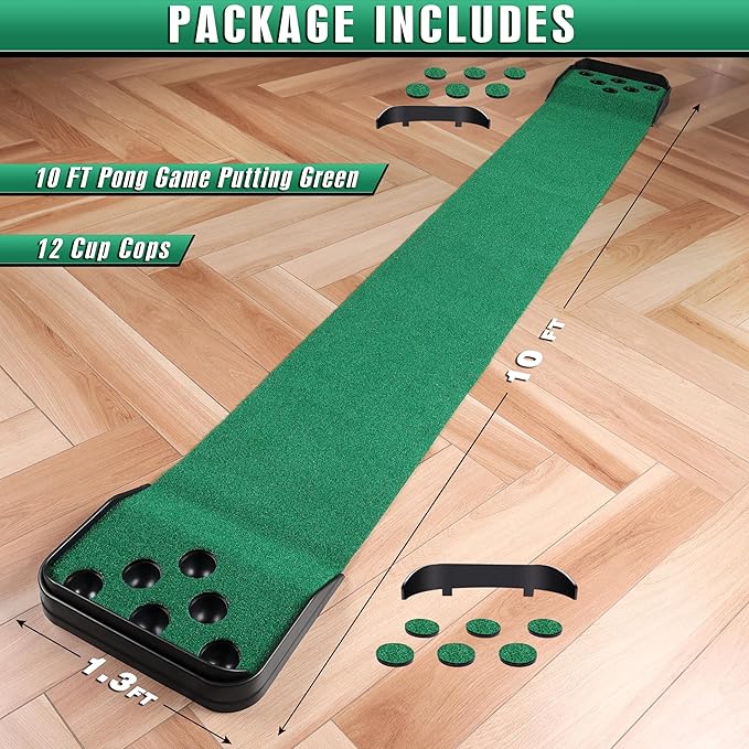 CHAMPKEY Golf Putting Green Indoor - Advanced Guides Golf Putting Mat - Enhance Putting Accuracy and Challenge-StrideForce Fitness