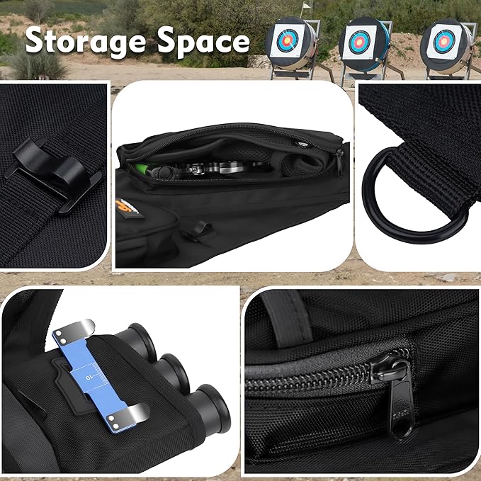 SUNYA Archery Hip Quiver for Arrows. Includes 3 Tubes Arrow Holder, Accessories Pockets and Waist Belt. Fit for Compound and Recurve Bow Practice.-StrideForce Fitness