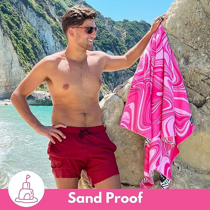 ECCOSOPHY Microfiber Beach Towel - Sand Free Towels are Quick Dry, Light Weight, Super Absorbent - Perfect Pool, Travel, Cruise, Camping Essentials - Oversized Extra Large for Adults 71x35 in-StrideForce Fitness