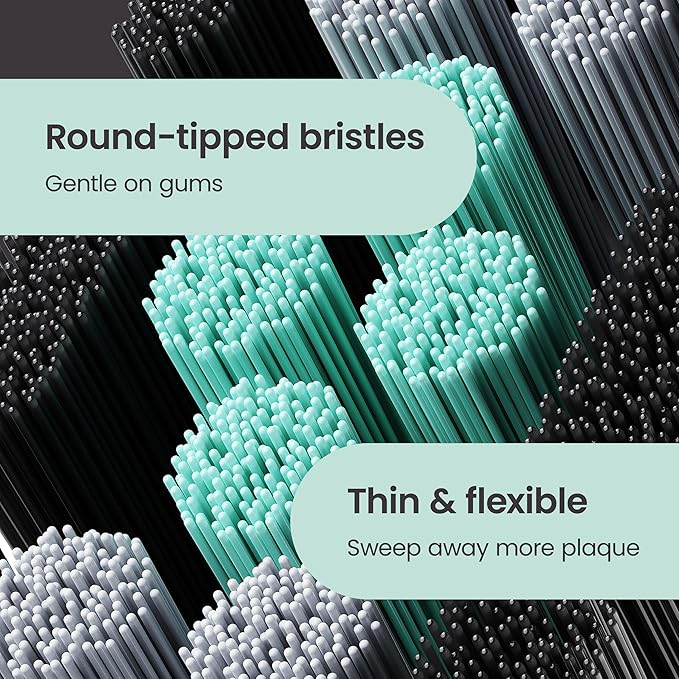 quip Ultra Brush Pod Refill Heads - 4 Pack - Verified quip Brush Head Refills for Sonic Electric Toothbrushes - Soft Bristles, Compact - Last 3 Months Each - Black