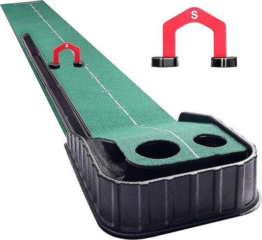 CHAMPKEY Golf Putting Green Indoor - Advanced Guides Golf Putting Mat - Enhance Putting Accuracy and Challenge-StrideForce Fitness