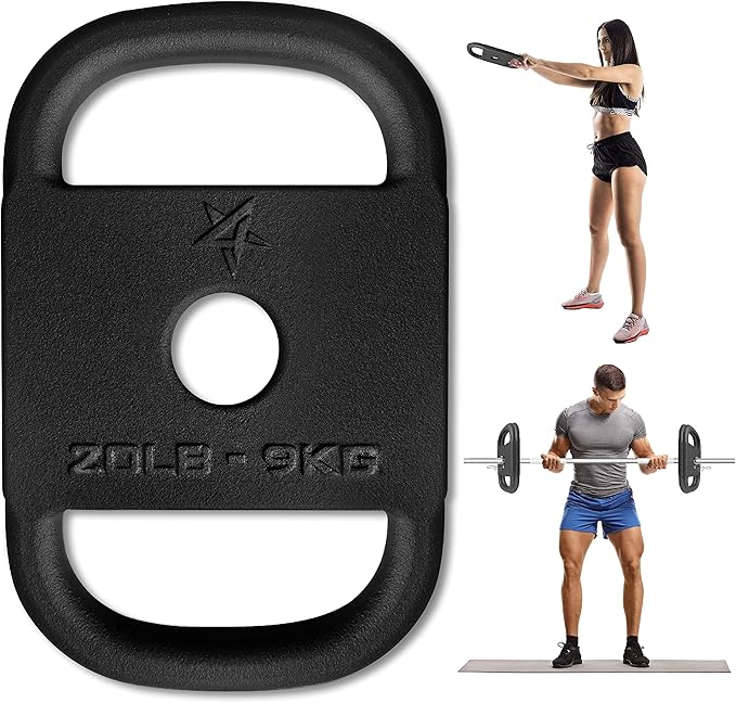 Yes4All US Design Patented Cast Iron Ruck Weight & Weight Plate for Strength Training, Fitness Workout - 20LB, Upgraded, Rounded Handle, Smooth Edge-StrideForce Fitness