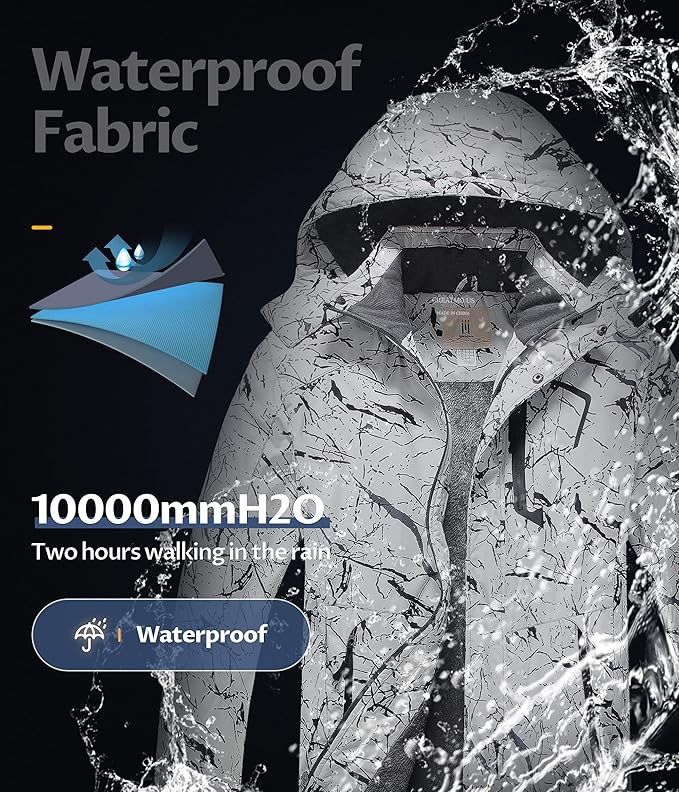CREATMO US Men's Mountain Waterproof Ski Jacket - Windproof Snowboarding Warm Winter Coat Raincoat-StrideForce Fitness