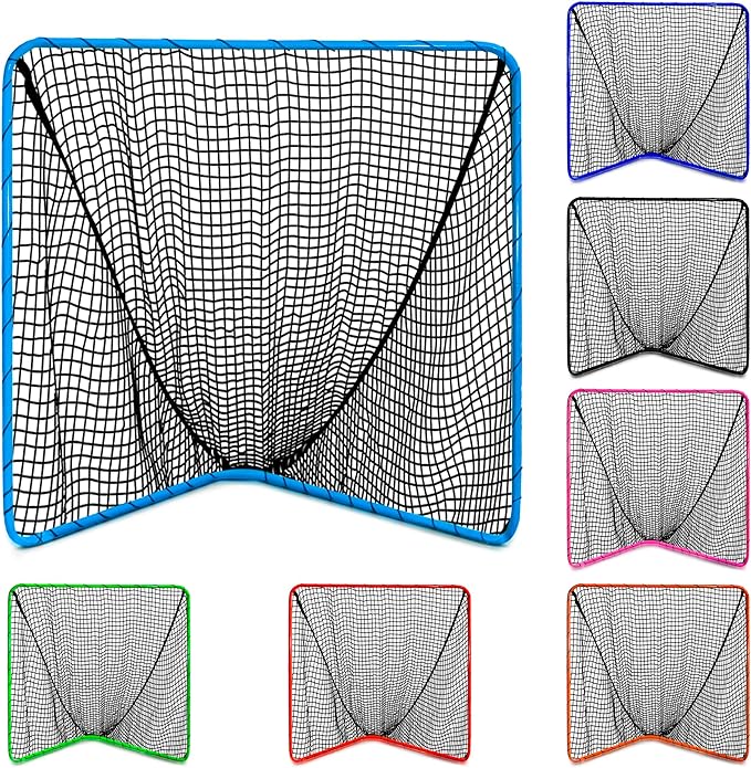 Velocity - Lacrosse Goal - Portable Steel Frame with Black Net, Perfect for Youth and Adult Training, Backyard Design-StrideForce Fitness