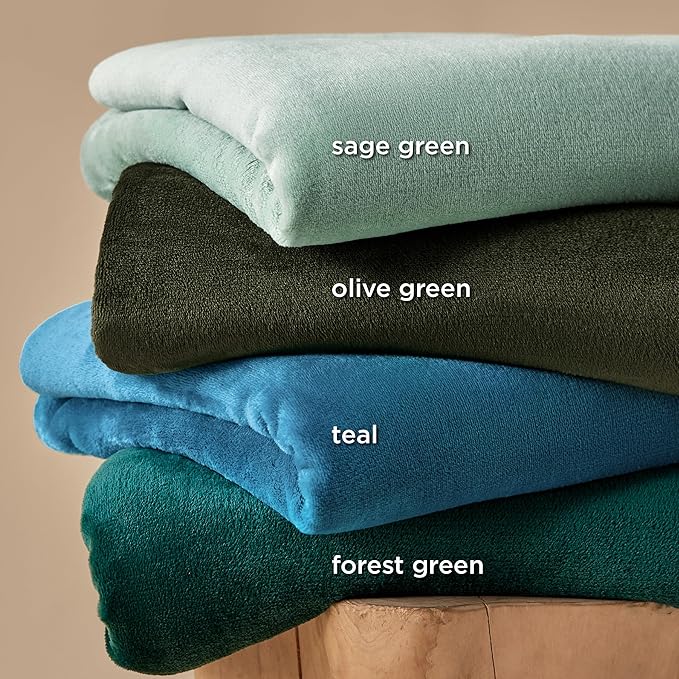 Bedsure Fleece Throw XL Blanket Olive Green - 300GSM Soft Lightweight Plush Cozy Blankets for Bed, Sofa, Couch, Travel, Camping, 50x70 inches-StrideForce Fitness
