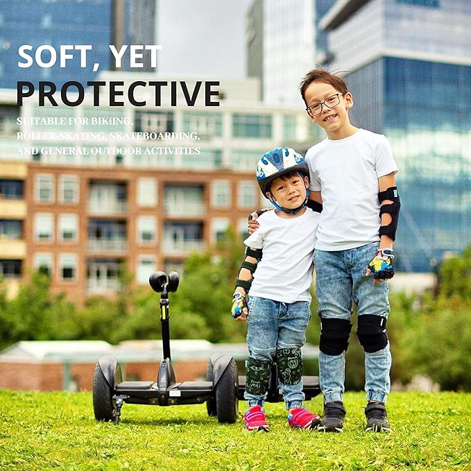 Soft-Style Kids Knee and Elbow Pads with Bike Gloves, Flexible Impact-Resistant Gear for Ages 2-11, Designed for Balance Bikes, Roller-Skating, and Skateboarding-StrideForce Fitness