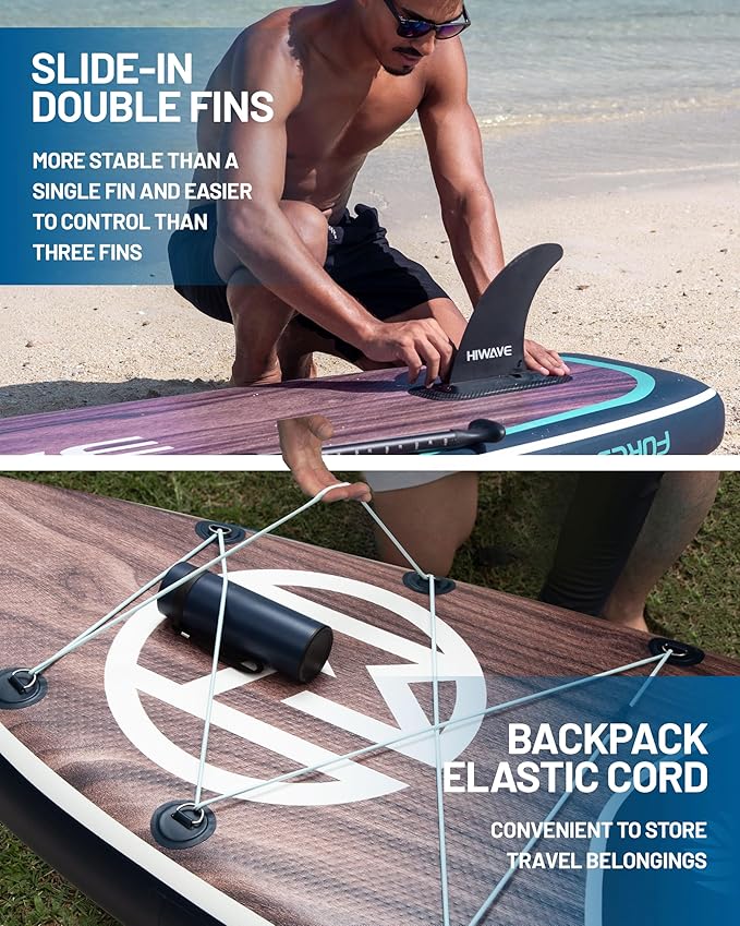 Inflatable Paddle Board 11 '* 34 "* 6" Extra Wide Sup Board, 420lb Capacity Paddle Board for Adults, Suitable for Sea and Lakes, 2+1Family Board-StrideForce Fitness