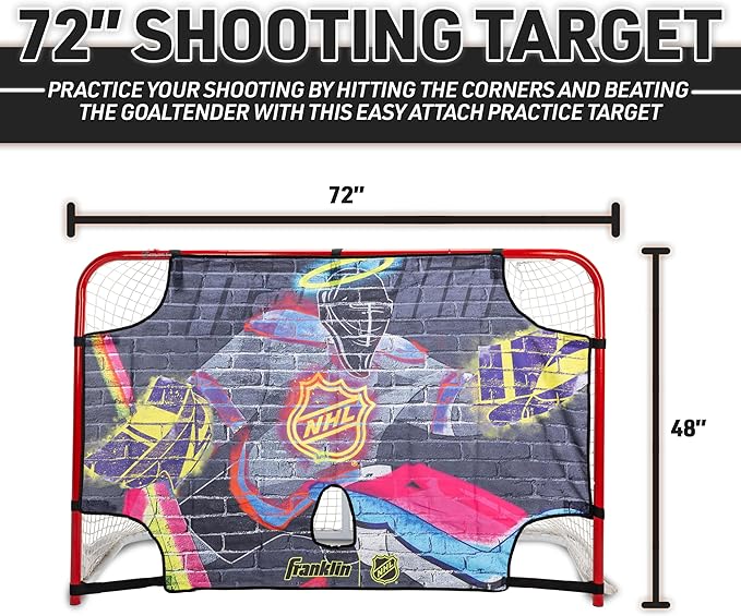 Franklin Sports NHL Street Hockey Goalie Shooting Target - Shooter Tutor Hockey Goal Practice Target - Street Hockey Net Goalie Target - Easy Attach Targe-StrideForce Fitness