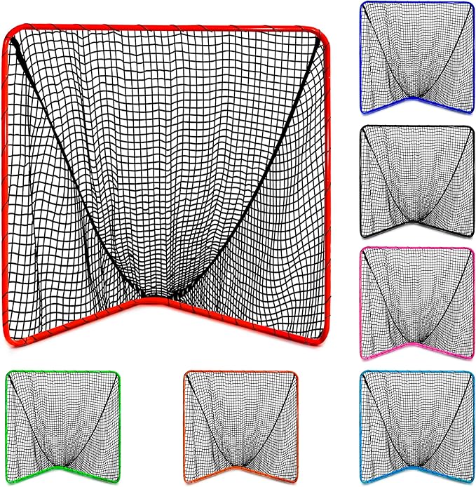 Velocity - Lacrosse Goal - Portable Steel Frame with Black Net, Perfect for Youth and Adult Training, Backyard Design-StrideForce Fitness