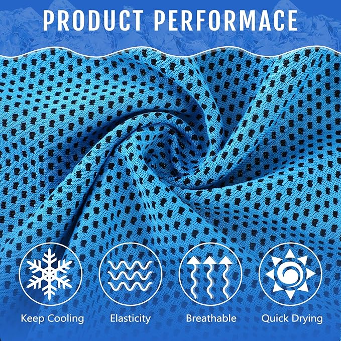 Hosuly 30 Pack Cooling Towels, 40"x12" Ice Breathable Soft Chilly Sweat Rag Microfiber Workout Rags for Gym Cooling Towels for Neck and Face for Yoga Golf Sport Running-StrideForce Fitness
