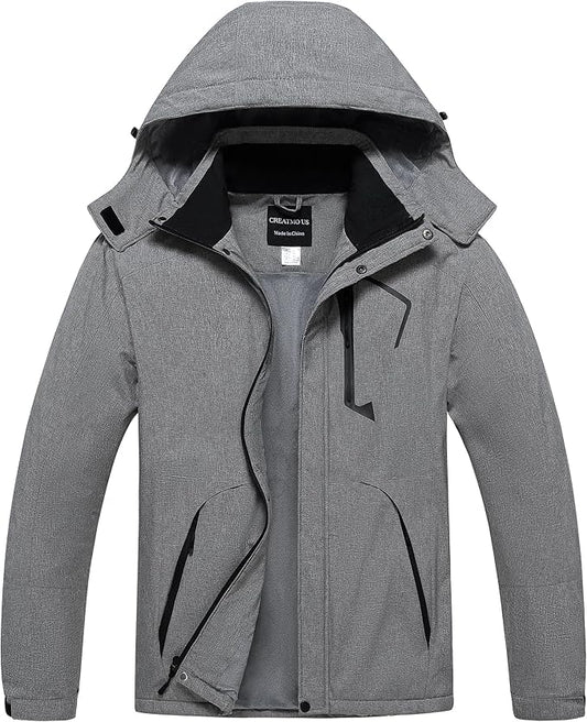 CREATMO US Men's Mountain Waterproof Ski Jacket - Windproof Snowboarding Warm Winter Coat Raincoat-StrideForce Fitness
