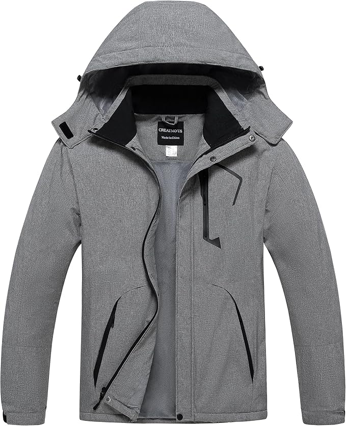 CREATMO US Men's Mountain Waterproof Ski Jacket - Windproof Snowboarding Warm Winter Coat Raincoat-StrideForce Fitness
