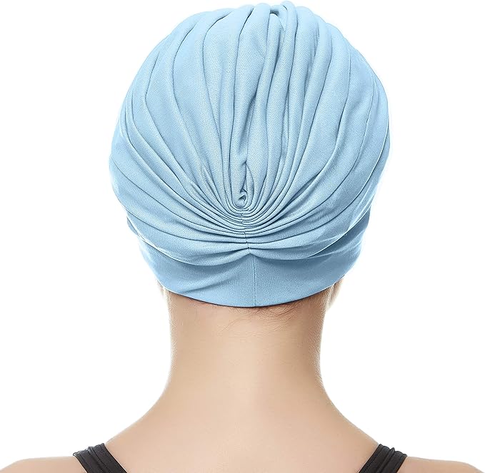 BEEMO Swim Caps for Women Swimming Turban Polyester Latex Lined Pleated for Ladies-StrideForce Fitness