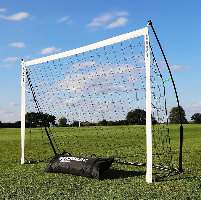QUICKPLAY Kickster Soccer Goal Range – Ultra Portable | Quick and Easy Set Up | Includes Net and Carry Bag | Available in 7 Sizes | Backyard Soccer Net for Kids & Adults [Single Goal]-StrideForce Fitness