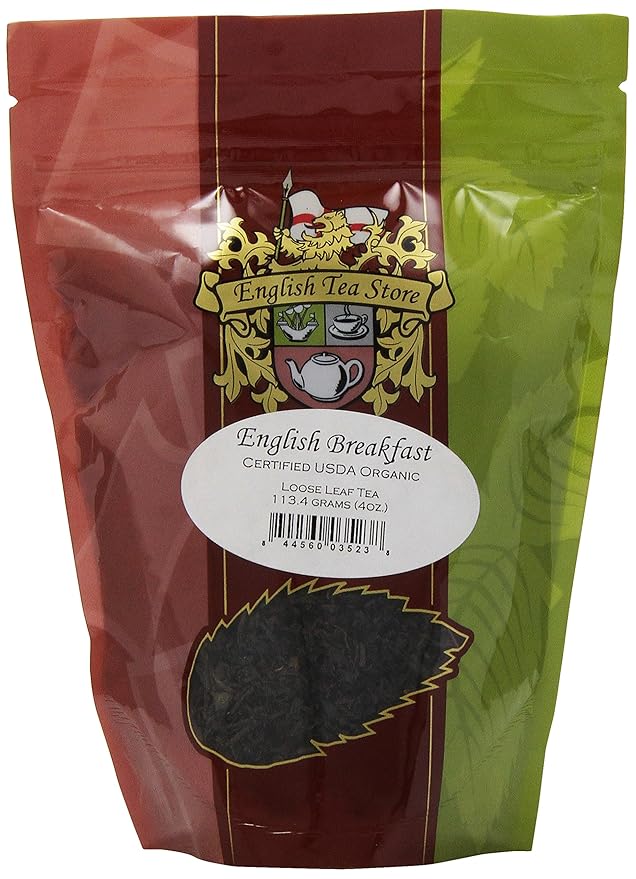 Organic English Breakfast Tea Loose Leaf | 4oz Pouch | Bold Bright Coppery Taste | Medium Caffeine | Sri Lanka China Tanzania Blend | Full Bodied Black Tea | English Tea Store-StrideForce Fitness