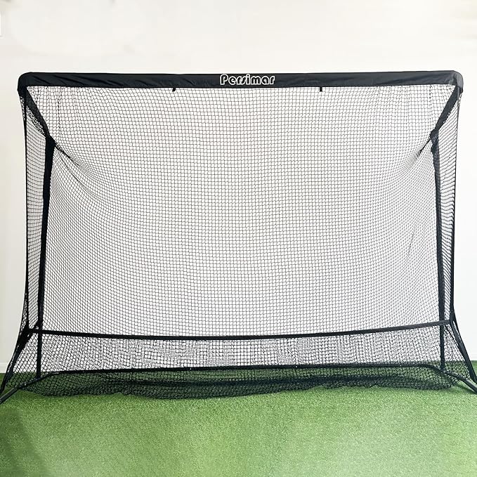 Golf Cage Practice Hitting Net,10x7ft Heavy Steel Frame with 2 Net Side Barriers,for Backyard Driving Chipping Swing Training, Home Range for Indoor& Outdoor.-StrideForce Fitness
