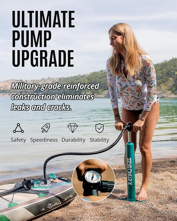 ZLX Inflatable Stand Up Paddle Board, 10'6" SUP Non-Slip Stable Deck Pad, Unique Center Fin, Premium Accessories, Portable Paddleboard for Adults, Beginners, All Skill Levels-StrideForce Fitness