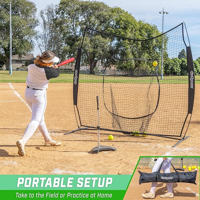 GoSportsGoSports Team Tone 7' x 7' Baseball & Softball Practice Hitting & Pitching Nets in Team Colors-StrideForce Fitness
