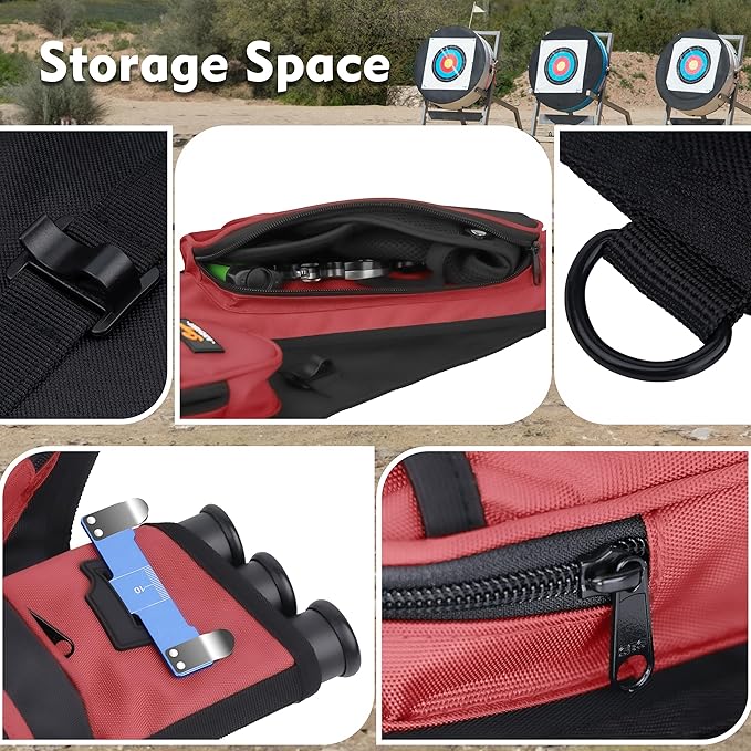 SUNYA Archery Hip Quiver for Arrows. Includes 3 Tubes Arrow Holder, Accessories Pockets and Waist Belt. Fit for Compound and Recurve Bow Practice.-StrideForce Fitness