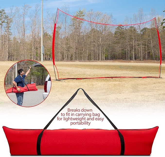 20x10 Foot Lacrosse Backstop, 200 Sq Feet of Protection Perfect for Lacrosse, Soccer, Baseball, Basketball. Hockey, Best Lacrosse Net, Baseball Net, Sports Netting for Backyard-StrideForce Fitness
