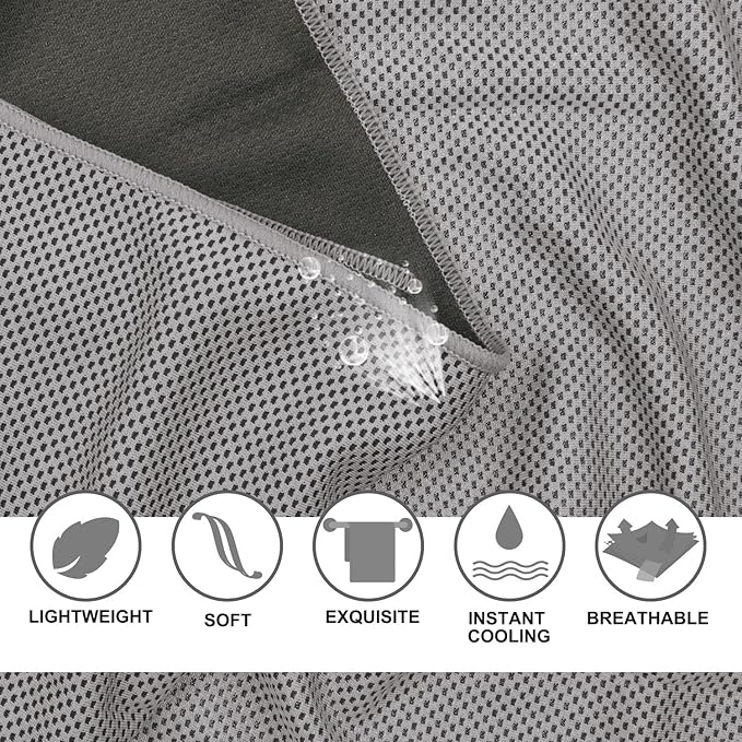 Cooling Towels 40 Pack 40"x 12", 160gsm Bulk Cool Towels, Soft Breathable, Super Absorbent, Quick Cold Towel, for Bowling, Yoga, Travel, Camping, Golf, Football, Hiking, Outdoor Work-StrideForce Fitness