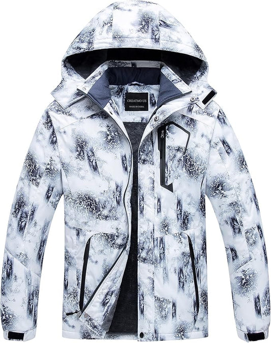CREATMO US Men's Mountain Waterproof Ski Jacket - Windproof Snowboarding Warm Winter Coat Raincoat-StrideForce Fitness