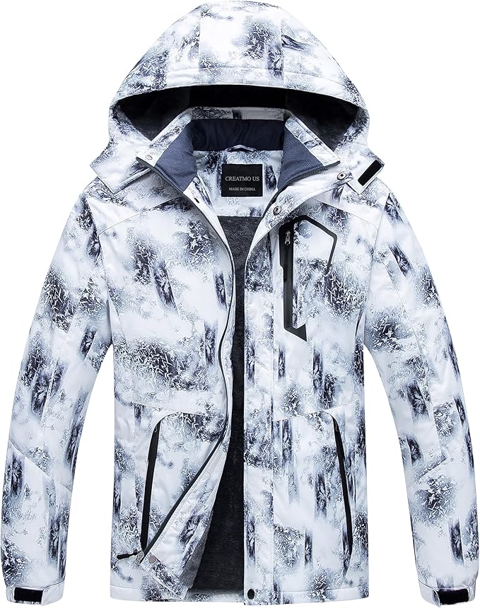 CREATMO US Men's Mountain Waterproof Ski Jacket - Windproof Snowboarding Warm Winter Coat Raincoat-StrideForce Fitness