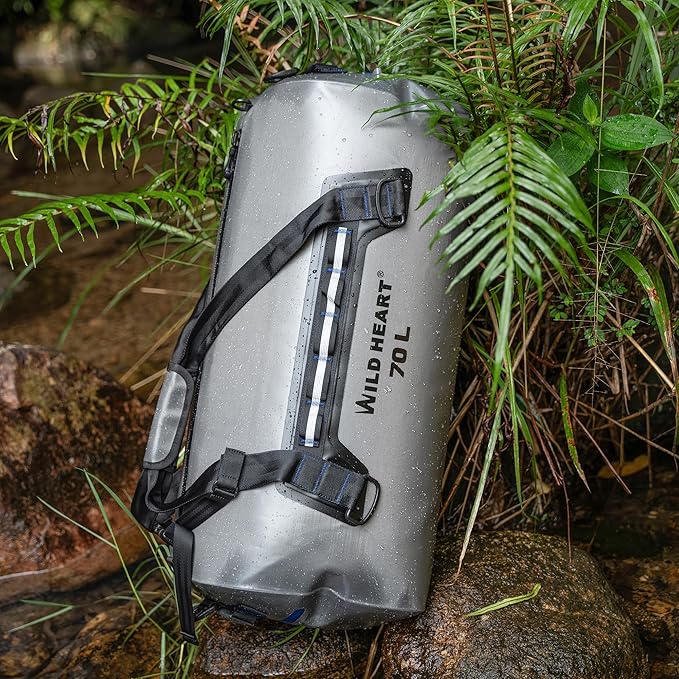 WILD HEART Waterproof Dry Duffel Bag Airtight TPU Dry Bag for Motorcycle, Kayaking, Rafting, Skiing, Travel, Hiking, Camping…-StrideForce Fitness