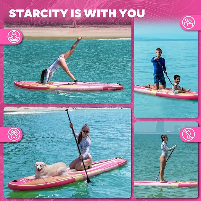 Starcity 11'6"*34"*6" Stand Up Paddle Board,Inflatable Paddle Boards for Adults w/a Simple and Non Slip Design, Moderate Length and Easy Operation, Suitable for Adults.-StrideForce Fitness