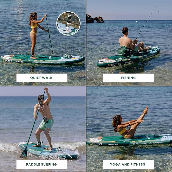 Inflatable Paddle Board for Adults with Accessories Included, Oar, Fins, Pump. Stand Up Paddleboard Great Stability and Resistance. 10’ x 33" x 5.9", Maximum Load 286 lb-StrideForce Fitness