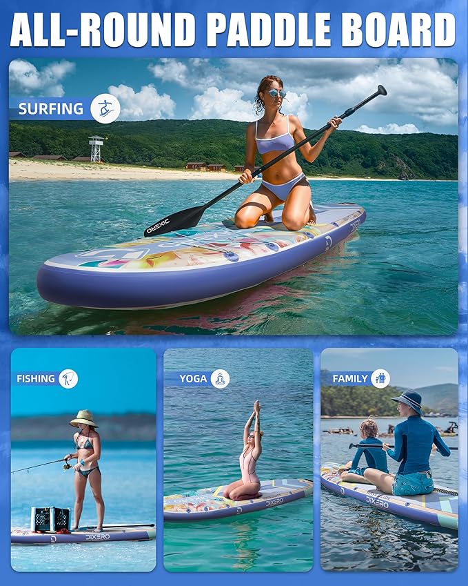 Inflatable Stand Up Paddle Board with SUP Accessories, Anti-Slip EVA Deck, 11'*33" Inflatable Paddle Boards for Adults & Youth of All Skill Levels-StrideForce Fitness