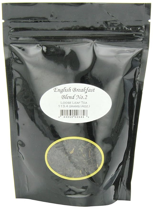 English Breakfast Tea No. 2 by English Tea Store | Loose Leaf Black Tea | Bold Smooth Flavor from Assam Ceylon Kenya | Great with Milk | Medium Caffeine | 4oz Pouch-StrideForce Fitness