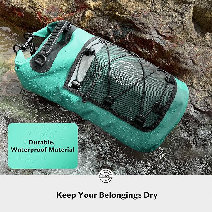 STOVER 5/10/25/30/40/55L Waterproof Backpack- Floating Dry Bag for Kayaking, Travel, Beach, Hiking, & Camping, Men/Women-StrideForce Fitness
