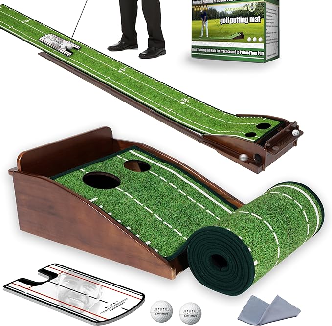 Putting Green Indoor Mat Outdoor Golf Putting Mat with Automatic Ball Return - Ideal for Home, Office, and Outdoor Use-StrideForce Fitness