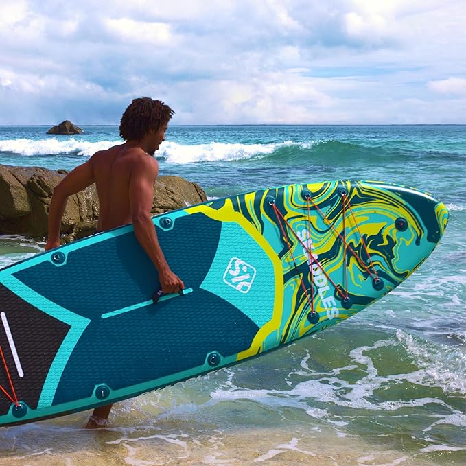 10’6’’ Portable Inflatable Stand Up Paddle Board (SUP) for Adults and Youth with Non-Slip Deck – Complete Accessories Kit, Perfect for Fishing, Yoga, Fitness & Family Fun-StrideForce Fitness