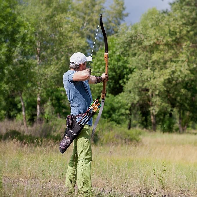 SUNYA Archery Hip Quiver for Arrows. Includes 3 Tubes Arrow Holder, Accessories Pockets and Waist Belt. Fit for Compound and Recurve Bow Practice.-StrideForce Fitness