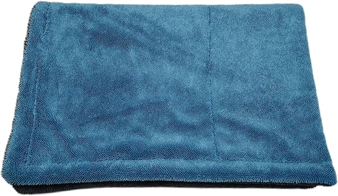 SOFTBATFY 1200 GSM 36" x 24"Dual Sided Microfiber Car Cleaning Drying Towel with Twist Pile, Super Absorbent, Scratch-Free, Machine Washable (Blue-Grey)-StrideForce Fitness