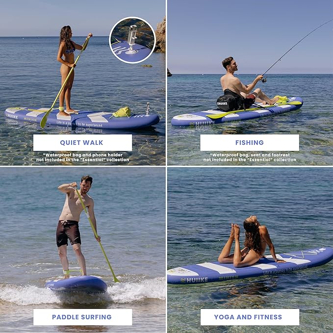 Inflatable Paddle Board for Adults with Accessories Included, Oar, Fins, Pump. Stand Up Paddleboard Great Stability and Resistance. 10’ x 33" x 5.9", Maximum Load 286 lb-StrideForce Fitness