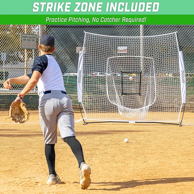 GoSportsGoSports Team Tone 7' x 7' Baseball & Softball Practice Hitting & Pitching Nets in Team Colors-StrideForce Fitness