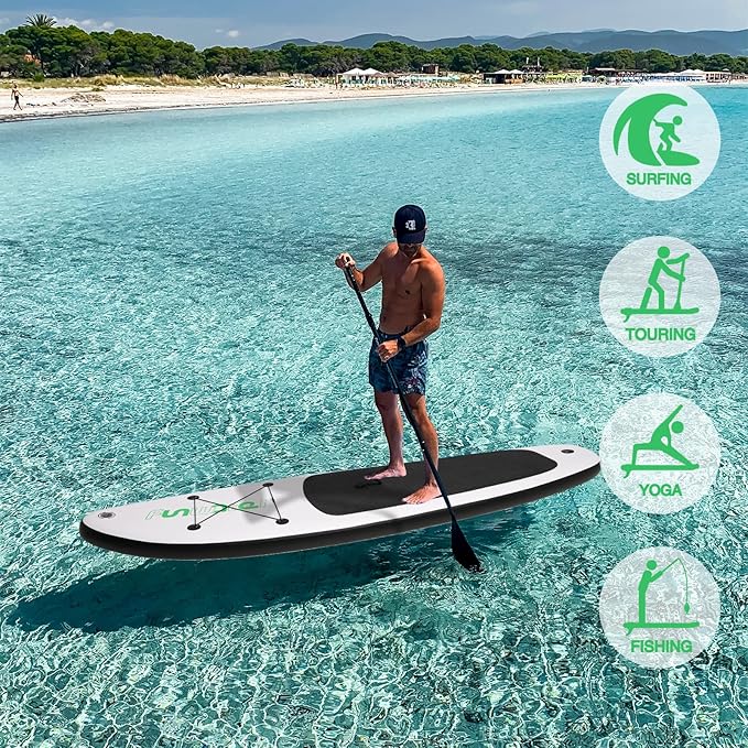 FunWater Inflatable Ultra-Light Stand Up Paddle Board for All Skill Levels with Premium SUP Paddleboard Accessories,Non-Slip Comfort Deck for Youth & Adults-StrideForce Fitness