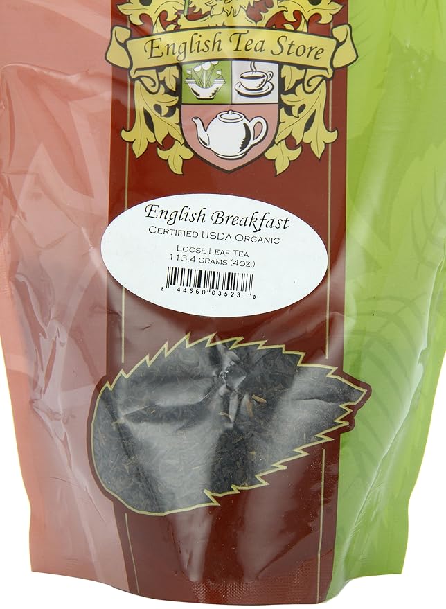 Organic English Breakfast Tea Loose Leaf | 4oz Pouch | Bold Bright Coppery Taste | Medium Caffeine | Sri Lanka China Tanzania Blend | Full Bodied Black Tea | English Tea Store-StrideForce Fitness