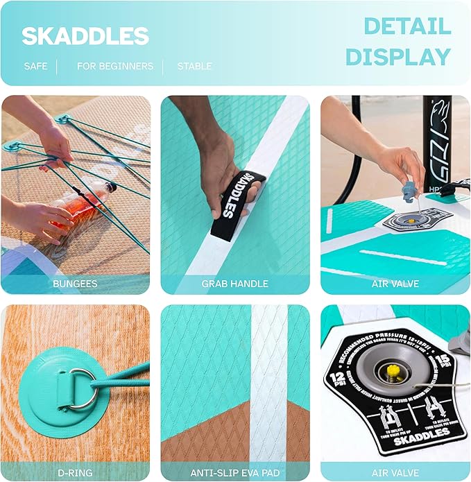 10’6’’ Portable Inflatable Stand Up Paddle Board (SUP) for Adults and Youth with Non-Slip Deck – Complete Accessories Kit, Perfect for Fishing, Yoga, Fitness & Family Fun-StrideForce Fitness