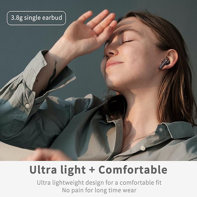 Wireless Earbuds, Bluetooth 5.4 Headphones in Ear with 4 ENC Noise Cancelling Mic, New Wireless Earphones HiFi Stereo Deep Bass 40H Playtime, In-Ear Bluetooth Earbuds LED Display IP7 Waterproof, USB-C-StrideForce Fitness