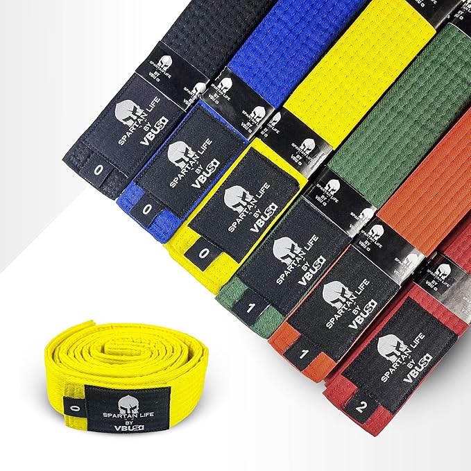 Karate Belt, All-Purpose Martial Arts Belt, Judo, Taekwondo Belt, Durable MMA Color Rank TKD Belt Size 0-6.-StrideForce Fitness