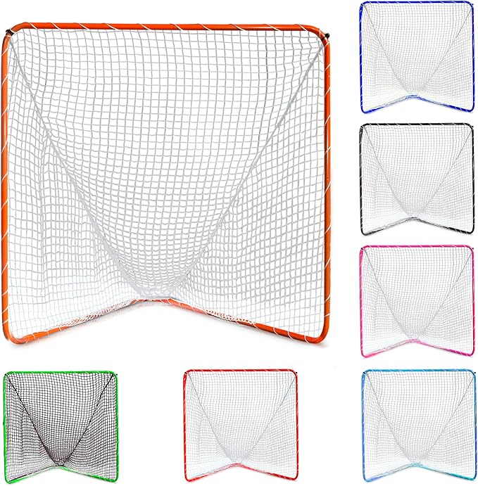 Velocity - Lacrosse Goal - Portable Steel Frame with Black Net, Perfect for Youth and Adult Training, Backyard Design-StrideForce Fitness